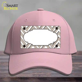 Tan White Large Chevron Center Scallop Novelty License Plate Hat Cotton / Pink