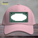 Mint Black Houndstooth Scallop Center Novelty License Plate Hat Cotton / Pink