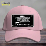 No Bullet No Gun Fear Novelty License Plate Hat Cotton / Pink