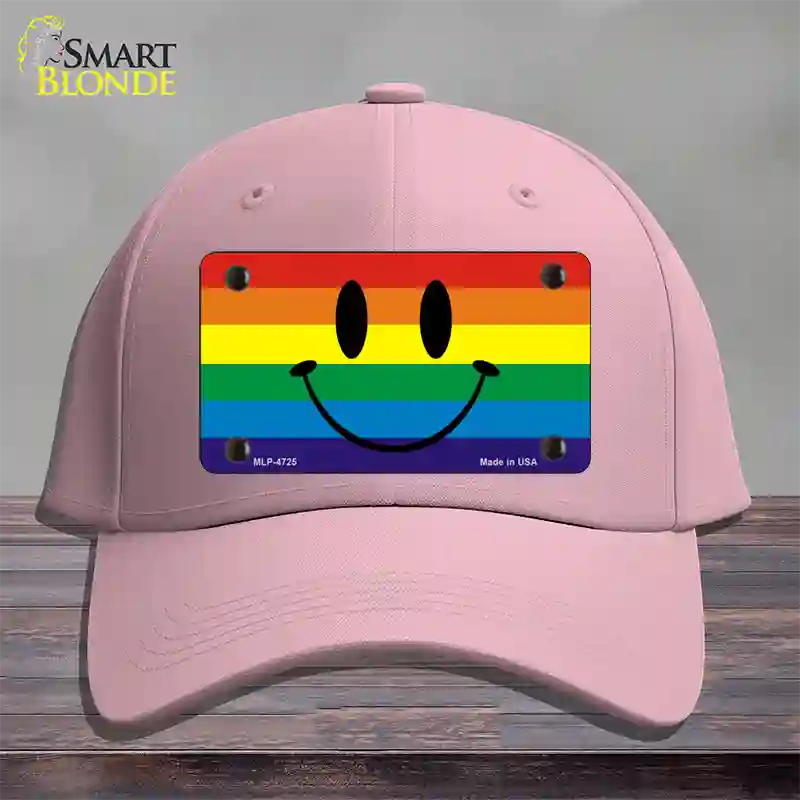 Smiley Face Novelty License Plate Hat Cotton Pink