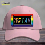 Yes I Am Novelty License Plate Hat Cotton Pink