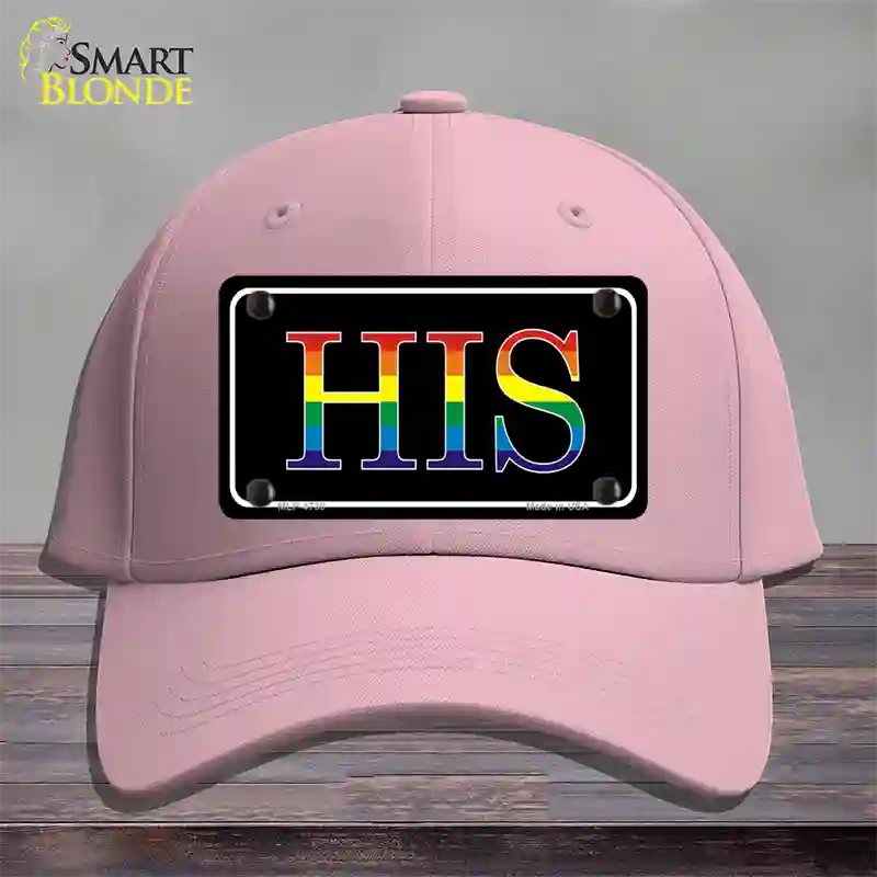 His Rainbow Novelty License Plate Hat Cotton Pink