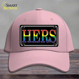 Hers Rainbow Novelty License Plate Hat Cotton Pink