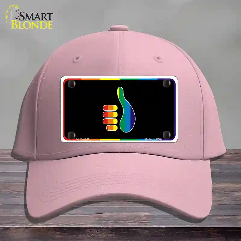 Thumbs Up Novelty License Plate Hat Cotton Pink