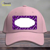 Purple Light Purple Scallop Large Chevron Novelty License Plate Hat Cotton / Pink
