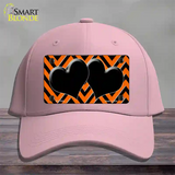 Orange Black Chevon Hearts Novelty License Plate Hat Cotton / Pink