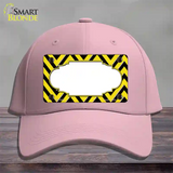 Yellow Black Chevron Scallop Novelty License Plate Hat Cotton / Pink