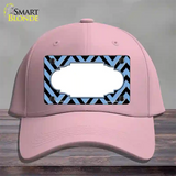 Light Blue Black Chevron Scallop Novelty License Plate Hat Cotton / Pink