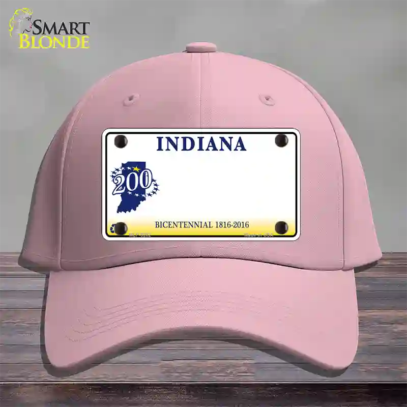 Indiana State Bicentennial Novelty License Plate Hat Cotton / Pink