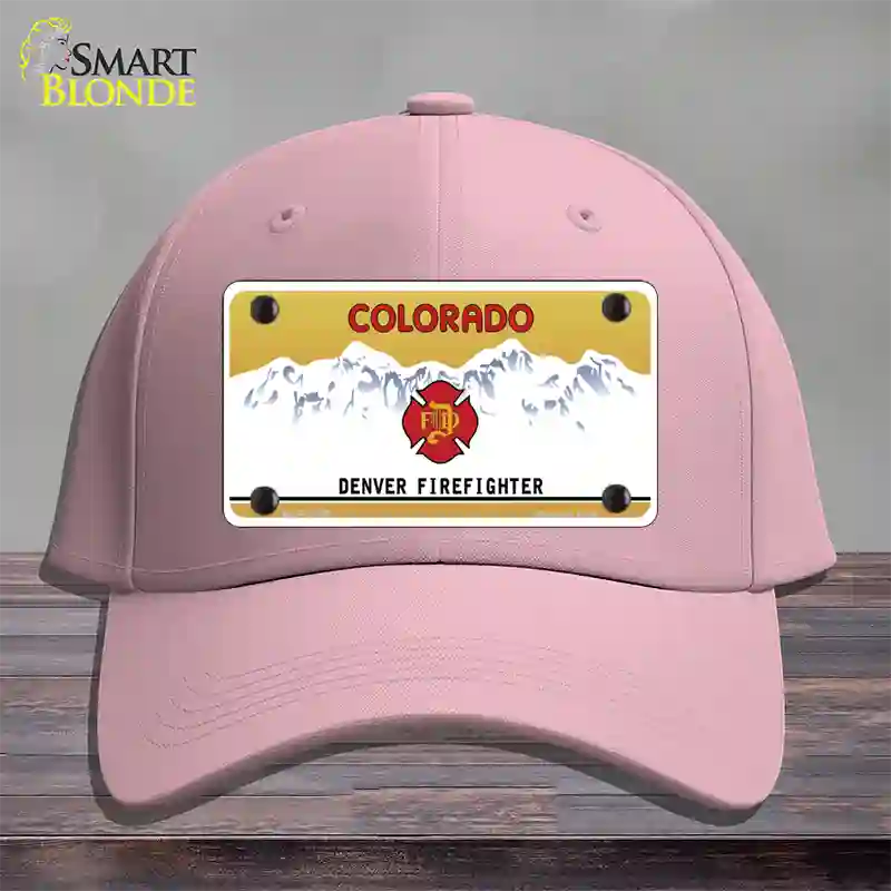 Denver Fire Fighter Novelty License Plate Hat Cotton / Pink