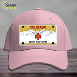 Denver Fire Fighter Novelty License Plate Hat Cotton / Pink