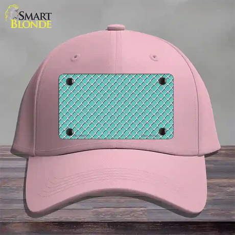 Tiffany Blue White Quatrefoil Novelty License Plate Hat Cotton / Pink