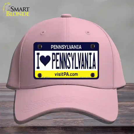 I Love Pennsylvania State Novelty License Plate Hat Cotton / Pink
