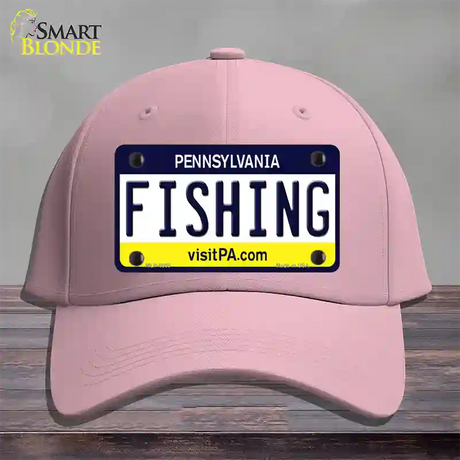 Fishing Pennsylvania State Novelty License Plate Hat Cotton / Pink