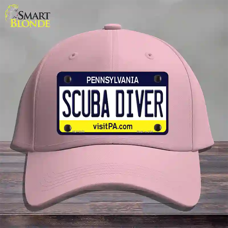 Scuba Diver Pennsylvania State Novelty License Plate Hat Cotton / Pink