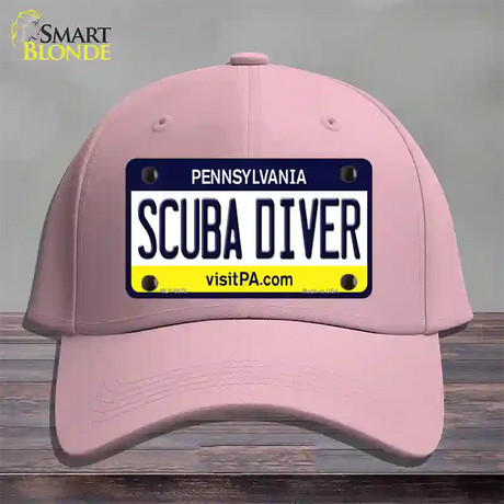 Scuba Diver Pennsylvania State Novelty License Plate Hat Cotton / Pink
