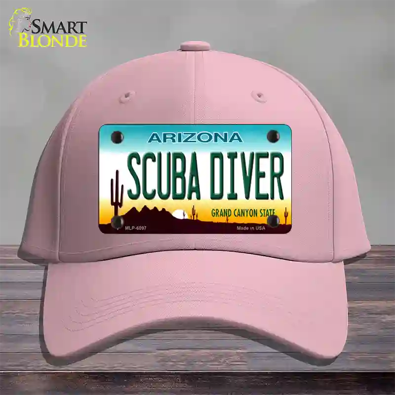 Arizona Scuba Diver Novelty License Plate Hat Cotton / Pink