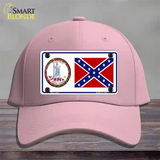 Confederate Flag Virginia Seal Novelty License Plate Hat Cotton / Pink