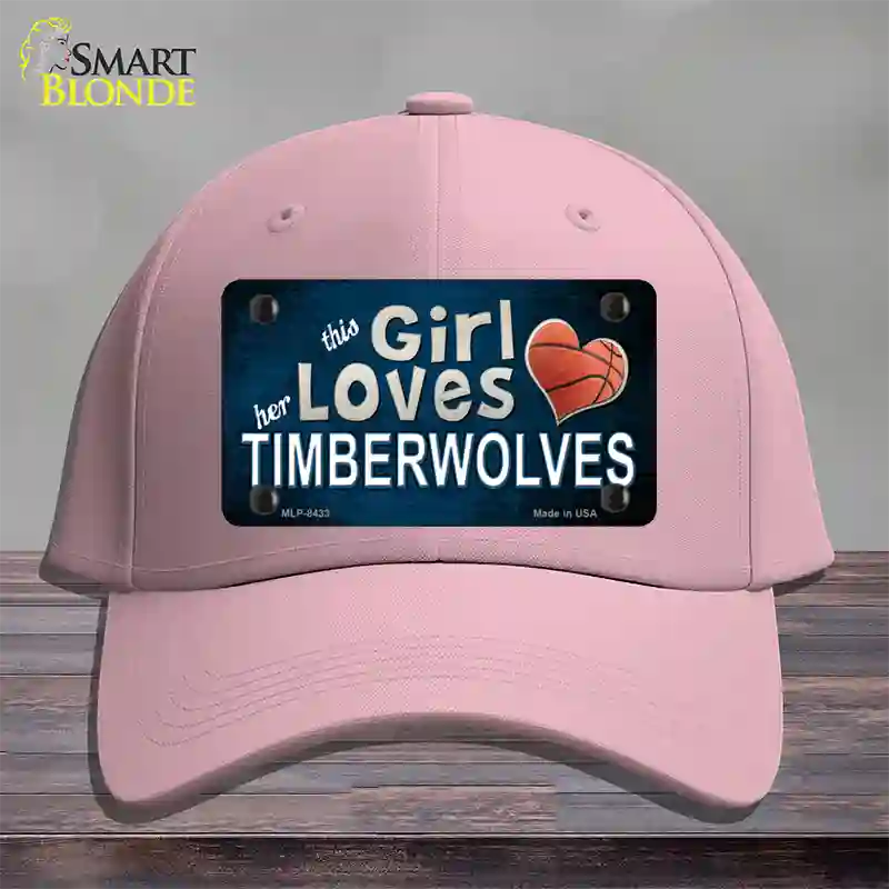 This Girl Loves Her Timberwolves Novelty License Plate Hat Cotton / Pink