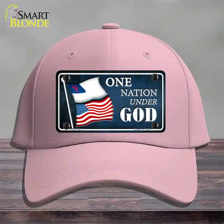 One Nation Under God Flags Novelty License Plate Hat Cotton / Pink