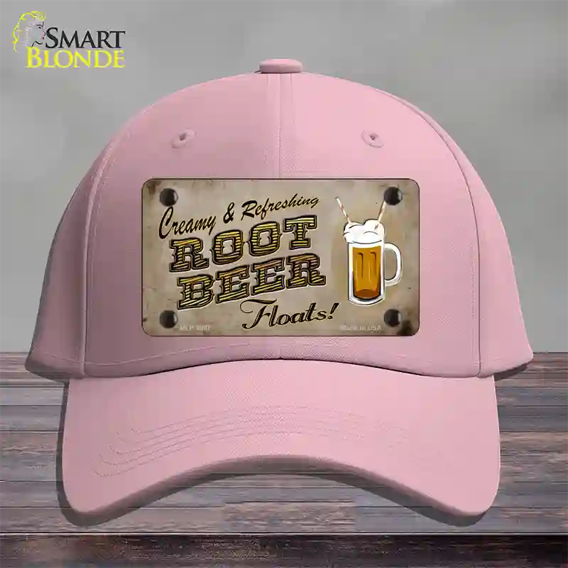 Root Beer Floats Novelty License Plate Hat Cotton / Pink