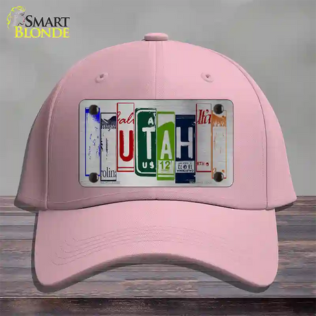 Utah License Plate Art Novelty License Plate Hat Cotton / Pink