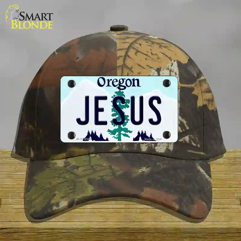 Jesus Oregon Novelty License Plate Hat Cotton / Camoflauge