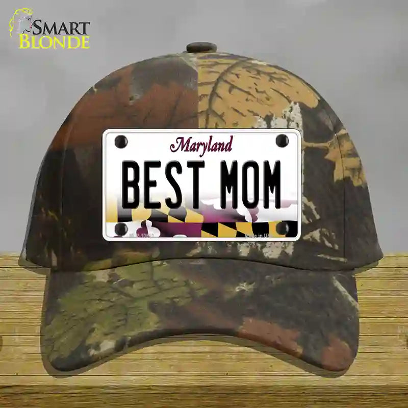 Best Mom Maryland Novelty License Plate Hat Cotton / Camoflauge