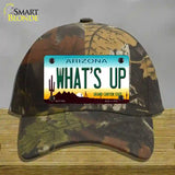 Whats Up Novelty License Plate Hat Cotton / Camoflauge