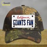 Giants Fan California Novelty License Plate Hat Cotton / Camoflauge