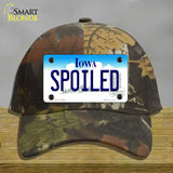 Spoiled Iowa Novelty License Plate Hat Cotton / Camoflauge