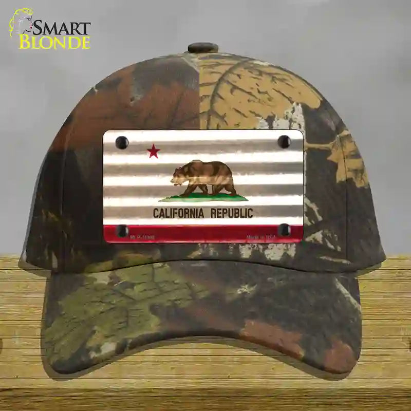 California Corrugated Flag Novelty License Plate Hat Cotton / Camoflauge