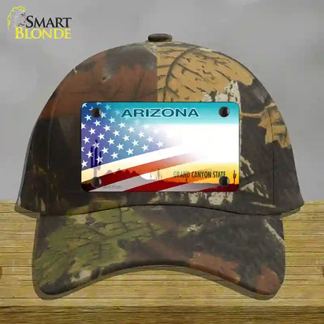 Arizona with American Flag Novelty License Plate Hat HAT-MLP-12331