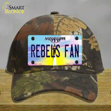 Rebels Fan Novelty License Plate Hat Cotton / Camoflauge