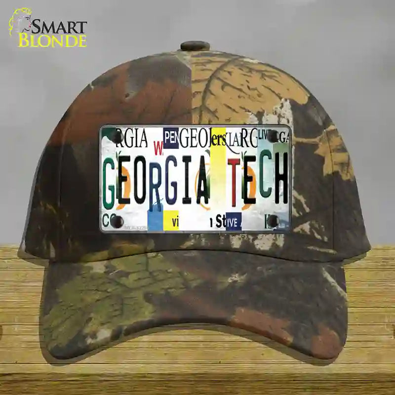 Georgia Tech Strip Art Novelty License Plate Hat Tag Cotton Camoflauge