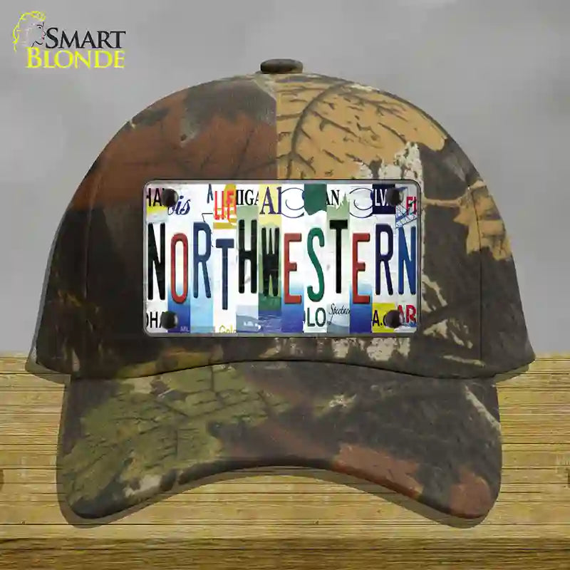 Northwestern Strip Art Novelty License Plate Hat Tag Cotton Camoflauge