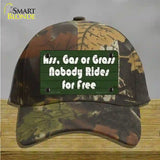 Ass Gas Or Grass Novelty License Plate Hat Tag Cotton Camoflauge