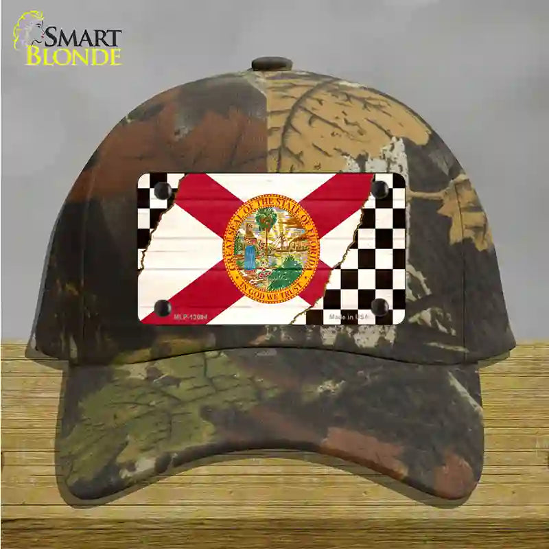 Florida Racing Flag Novelty License Plate Hat Tag Cotton Camoflauge