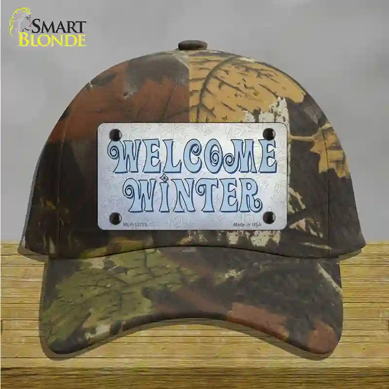 Welcome Winter Novelty License Plate Hat Tag Cotton / Camoflauge