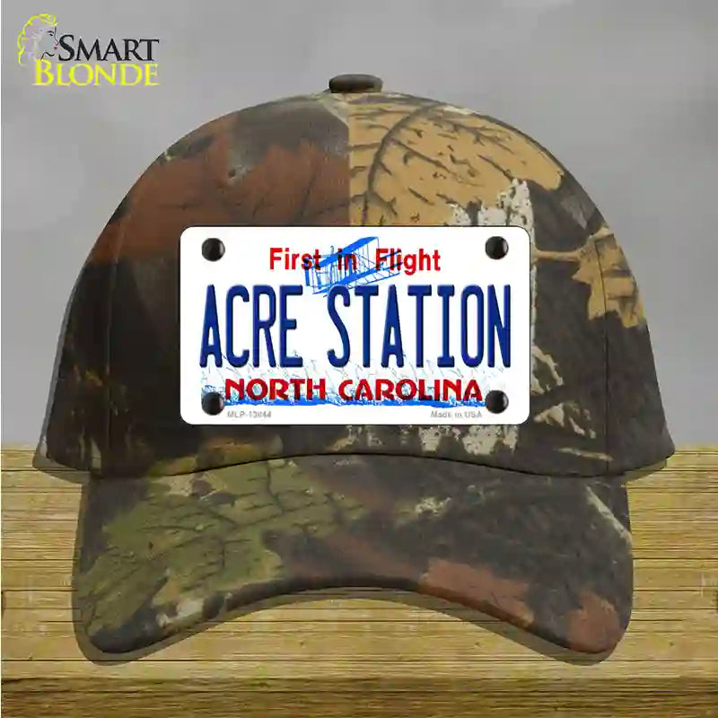 Acre Station North Carolina Novelty License Plate Hat Tag Cotton Camoflauge