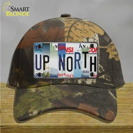 Up North Strip Art Novelty License Plate Hat Tag Cotton / Camoflauge