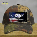 Trump 2024 Flag | Black Novelty License Plate Hat Cotton / Camoflauge