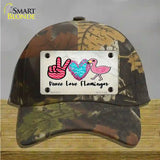 Peace Love Flamingos Novelty License Plate Hat Cotton / Camoflauge