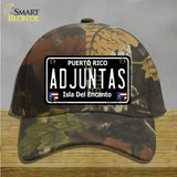 Adjuntas Puerto Rico Black Novelty License Plate Hat Cotton / Camoflauge