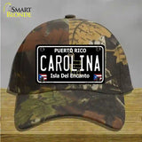 Carolina Puerto Rico Black Novelty License Plate Hat Cotton / Camoflauge