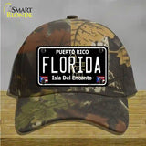 Florida Puerto Rico Black Novelty License Plate Hat Cotton / Camoflauge
