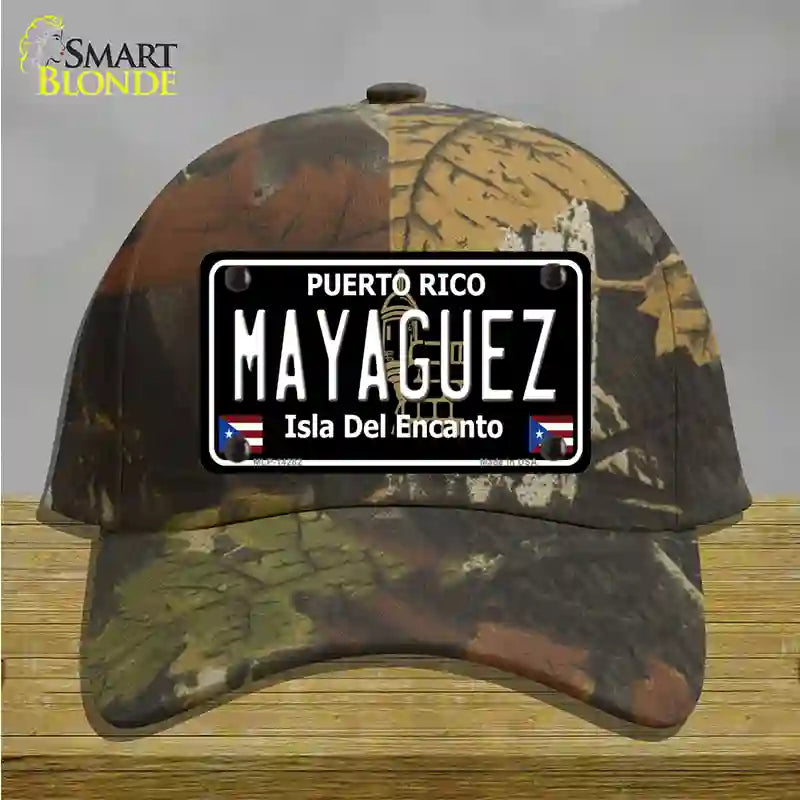 Mayaguez Puerto Rico Black Novelty License Plate Hat Cotton / Camoflauge