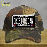 Cristorican Puerto Rico Black Novelty License Plate Hat Cotton / Camoflauge