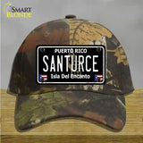 Santurce Puerto Rico Black Novelty License Plate Hat Cotton / Camoflauge