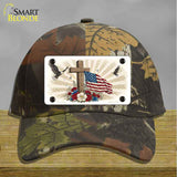 Eagle Flag and Cross Novelty License Plate Hat HAT-MLP-14510